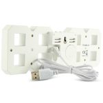 Multifunktionaler großer 3D-LED-Digital-Wandwecker mit Schlummerfunktion, 12/24-Stunden-Anzeige für Zuhause, Küche, Büro, DC 5 V, CE-zertifiziert, White Body Green Characters, White Body Blue Characters, White Body Red Characters... – Bild 4