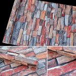 Kreative 3D-Farbe Stein Ziegel Dekoration Tapetenaufkleber Schlafzimmer Wohnzimmer Wand Wasserdichte Tapetenrolle, Größe: 45 x 1000 cm – Bild 3