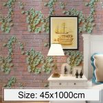 Kreative 3D Parthenocissus Stein Ziegel Dekoration Tapetenaufkleber Schlafzimmer Wohnzimmer Wand Wasserdichte Tapetenrolle, Größe: 45 x 1000cm