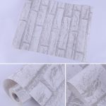 Weißer Backstein Kreative 3D Steinziegel Dekoration Tapetenaufkleber Schlafzimmer Wohnzimmer Wand Wasserdichte Tapetenrolle, Größe: 45 x 1000cm – Bild 3