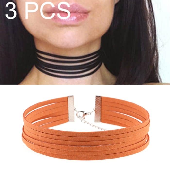 3 PCS European and American Style 6 Lagen Flanell Halskette Kragen, zufällige Farblieferung – Bild 1
