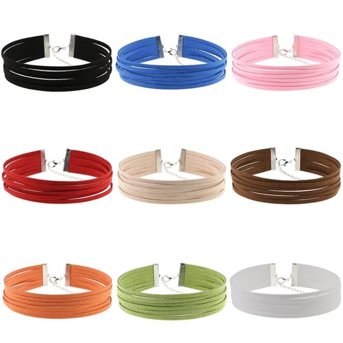 3 PCS European and American Style 6 Lagen Flanell Halskette Kragen, zufällige Farblieferung – Bild 3