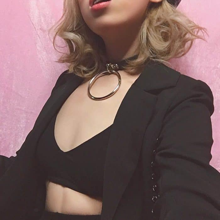 2 PCS Punk O-förmiger Big Ring im europäischen und amerikanischen Stil Beliebte Lederhalskette, zufällige Farblieferung – Bild 6