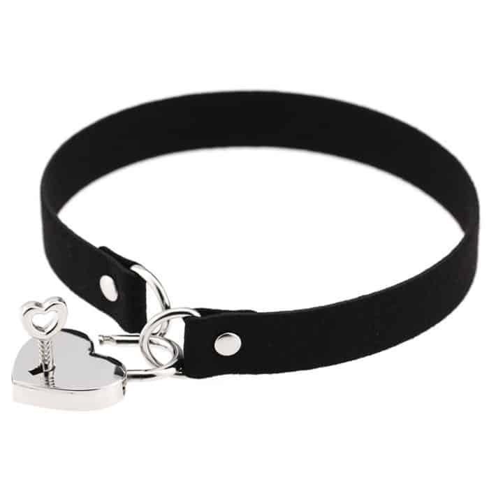 Einfaches Punk-Stil-Love-Lock-Flanell-Sexy-Halsband, zufällige Farblieferung – Bild 2