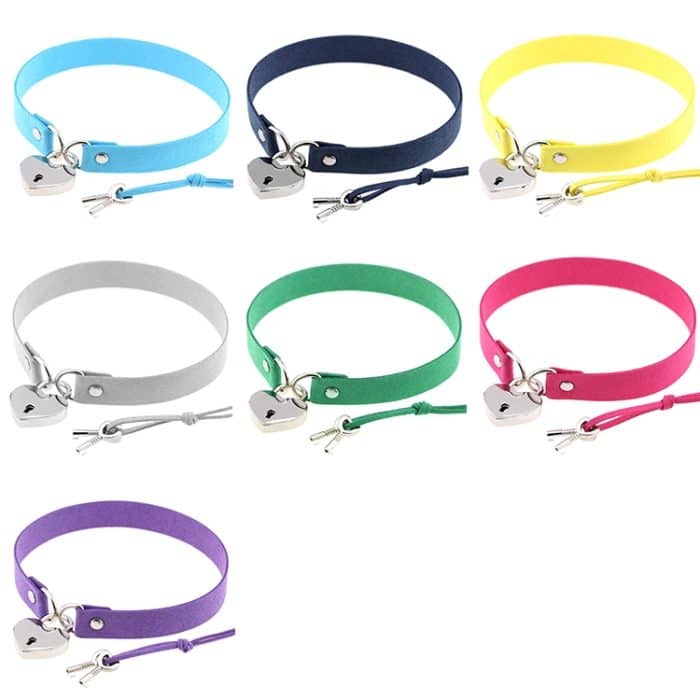 Einfaches Punk-Stil-Love-Lock-Flanell-Sexy-Halsband, zufällige Farblieferung – Bild 4