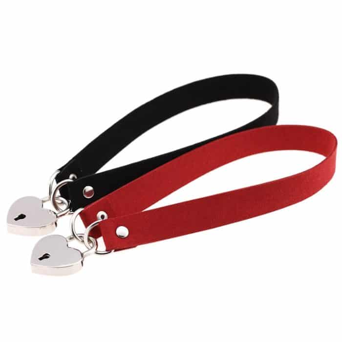 Einfaches Punk-Stil-Love-Lock-Flanell-Sexy-Halsband, zufällige Farblieferung – Bild 5