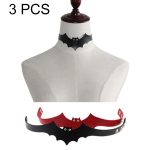 3 PCS European and American Style Beliebte Fledermaus Styling Leder Halskette Kragen, zufällige Farblieferung