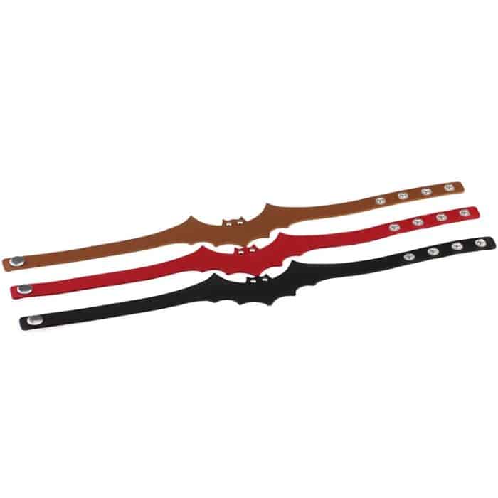 3 PCS European and American Style Beliebte Fledermaus Styling Leder Halskette Kragen, zufällige Farblieferung – Bild 6