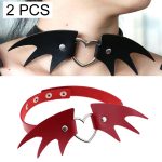 2 PCS European und American Punk Style Fashion Demon Wing Styling Lederhalskettenhalsband, zufällige Farblieferung