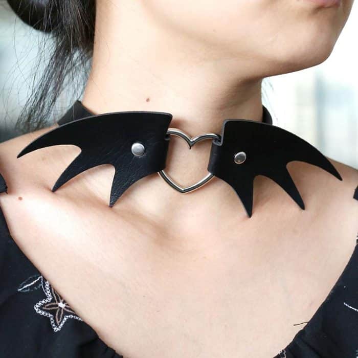 2 PCS European und American Punk Style Fashion Demon Wing Styling Lederhalskettenhalsband, zufällige Farblieferung – Bild 7