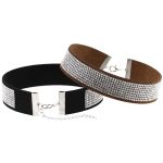 2 PCS europäische und amerikanische beliebte Mode Flanell Diamanten Halskette Kragen, zufällige Farblieferung – Bild 2