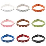 2 PCS Punk Style Fashion Street Dance Rock Leder Niet Halskette Kragen, zufällige Farblieferung – Bild 3