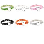 Punk-Stil, modisch, herzförmig, Lederniet-Halsband, zufällige Farblieferung – Bild 4
