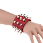 2 PCS europäische und amerikanische Punk-Mode Mode übertrieben konische Spitze 3 Reihen Nieten Lederarmband, zufällige Farblieferung – Bild 7