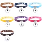 2 Stück japanischer Punk-Stil, Rock-Lederhalsband, Glöckchen-Anhänger, weibliche Schlüsselbein-Halskette, zufällige Farblieferung – Bild 3