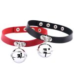 2 Stück japanischer Punk-Stil, Rock-Lederhalsband, Glöckchen-Anhänger, weibliche Schlüsselbein-Halskette, zufällige Farblieferung – Bild 4
