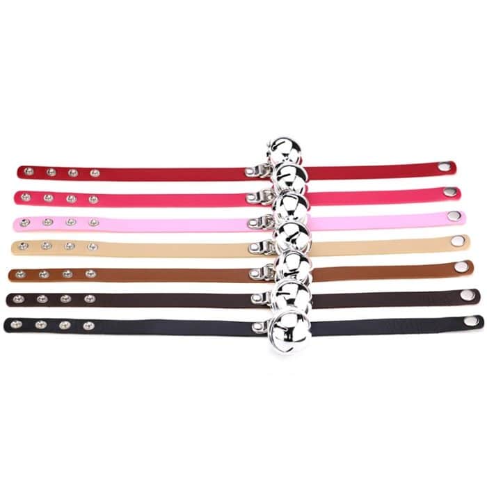 2 Stück japanischer Punk-Stil, Rock-Lederhalsband, Glöckchen-Anhänger, weibliche Schlüsselbein-Halskette, zufällige Farblieferung – Bild 6