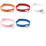 2 PCS Harajuku Punk Style Nieten Heart Lock Kragen Mode Trendy Leder Halskette, zufällige Farblieferung – Bild 3