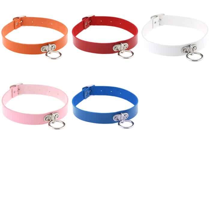 2 PCS Harajuku Punk Style Nieten Heart Lock Kragen Mode Trendy Leder Halskette, zufällige Farblieferung – Bild 3