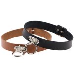 2 PCS Harajuku Punk Style Nieten Heart Lock Kragen Mode Trendy Leder Halskette, zufällige Farblieferung – Bild 4