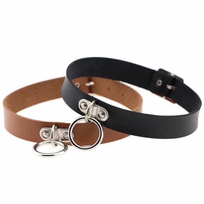 2 PCS Harajuku Punk Style Nieten Heart Lock Kragen Mode Trendy Leder Halskette, zufällige Farblieferung – Bild 4