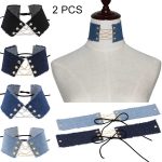 2 PCS europäische und amerikanische Retro-Persönlichkeit Grat Punk-Stil Gothic Cowboy Halskette Mode Schlüsselbein Kragen, zufällige Farbe Lieferung