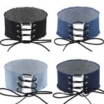 2 PCS europäische und amerikanische Retro-Persönlichkeit Grat Krawatte Bowknot Cowboy-Kragen Mode breite Kragen Knochen Halskette, zufällige Farblieferung – Bild 2