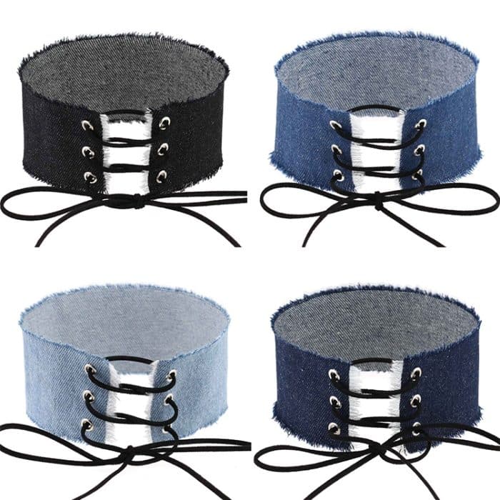 2 PCS europäische und amerikanische Retro-Persönlichkeit Grat Krawatte Bowknot Cowboy-Kragen Mode breite Kragen Knochen Halskette, zufällige Farblieferung – Bild 2