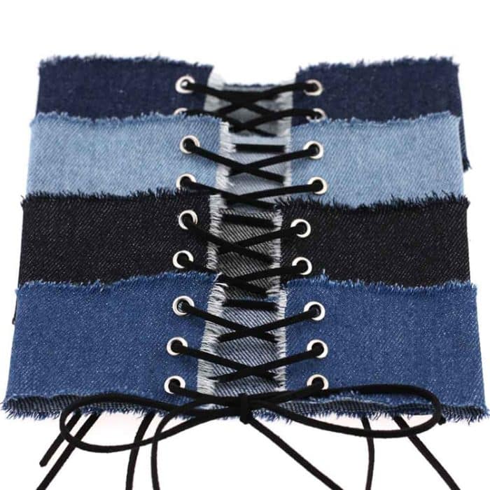 2 PCS europäische und amerikanische Retro-Persönlichkeit Grat Krawatte Bowknot Cowboy-Kragen Mode breite Kragen Knochen Halskette, zufällige Farblieferung – Bild 3