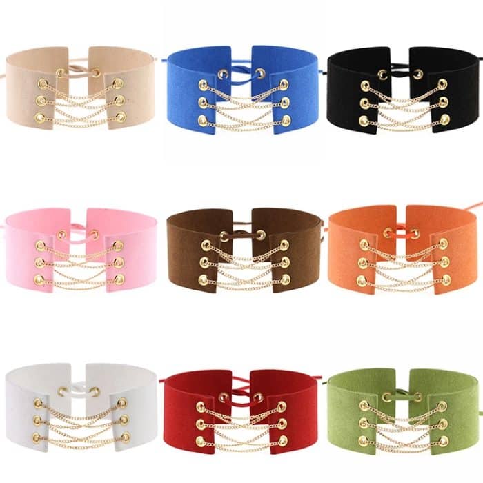 2 PCS Europäische und Amerikanische Einfache Kragen Mode Weibliche Samt Band Kragen Knochen Halskette, Zufällige Farblieferung – Bild 2