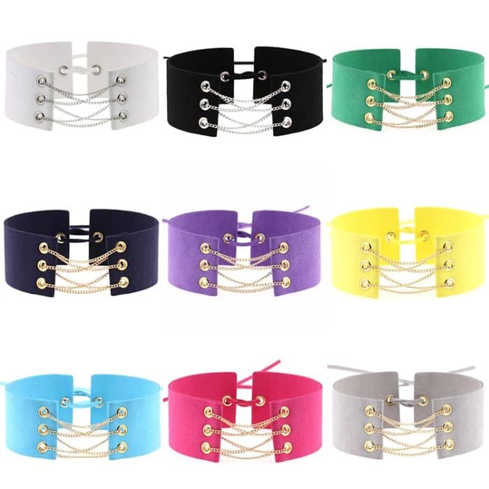 2 PCS Europäische und Amerikanische Einfache Kragen Mode Weibliche Samt Band Kragen Knochen Halskette, Zufällige Farblieferung – Bild 3