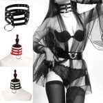 Harajuku Mode Punk Gothic Nieten Kragen Hand 3-reihen Caged Leder Kragen Halskette – Bild 4