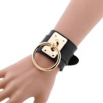 Europäische und amerikanische Harajuku-PU-Leder-Gold-Einzelring-Kragen-breite Street-Snap-Nachtclub-O-förmige Halsband-Halskette – Bild 5