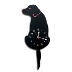 Home Office Schlafzimmer Dekoration Batteriebetriebene Wanduhr in Hundeform mit schwingenden Schwänzen, Größe: 42 x 18 cm, Dog (Black), Dog (White) – Bild 2