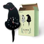 Home Office Schlafzimmer Dekoration Batteriebetriebene Wanduhr in Hundeform mit schwingenden Schwänzen, Größe: 42 x 18 cm, Dog (Black), Dog (White) – Bild 3