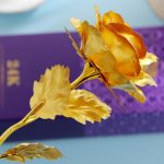 24K Golden Foil Plated Dekoration Rose Künstliche Blume, zufällige Farblieferung – Bild 3