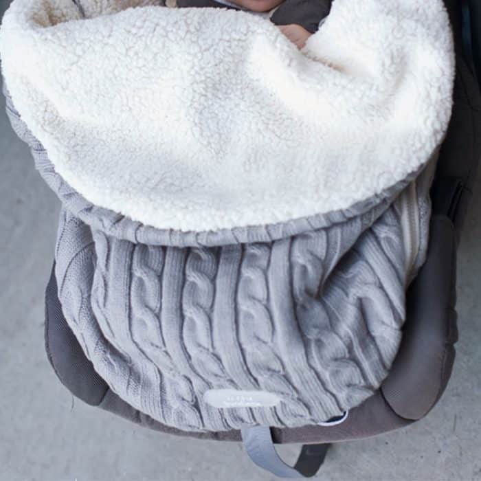 Dicke Baby Swaddle Wrap Stricken Umschlag Schlafsack Neugeborenen Warme Bänder Indoor Infant Kinderwagen Schlafsack – Bild 9