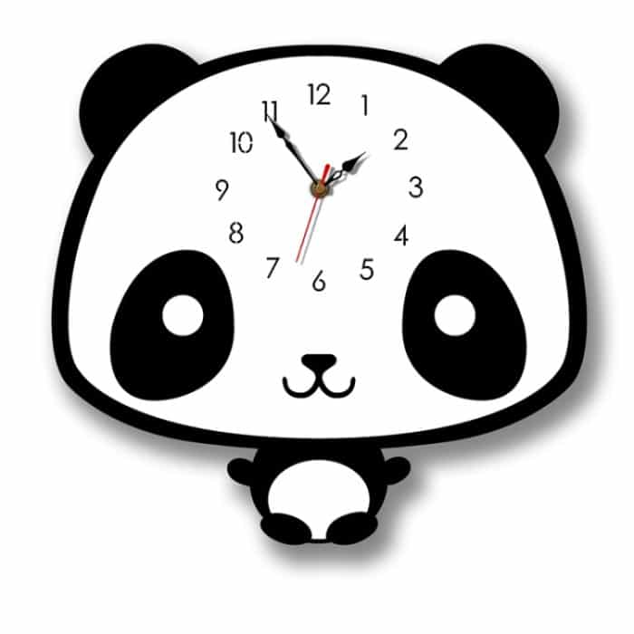 Kreative Home Office Schlafzimmer Dekoration Panda Swing Acryl Wanduhr – Bild 2