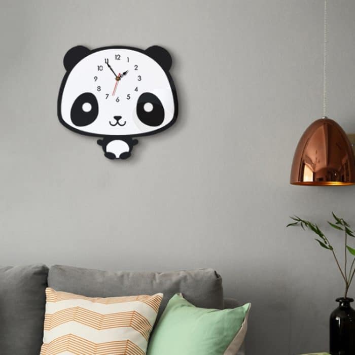 Kreative Home Office Schlafzimmer Dekoration Panda Swing Acryl Wanduhr – Bild 5