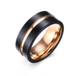 Europa und Amerika Stil Männer Klassischer Ring Reines Wolframkarbid Handgebürsteter Roségold-Beschichtungsring, Größe: 7 Durchmesser: 17,4 mm, Umfang: 55 mm