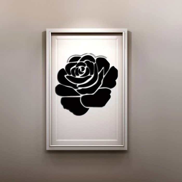 HC3587B.jpg 3D-Blumenmuster, Spiegel, Acryl, Wandaufkleber, kreatives Zuhause, Wohnzimmer, Wandaufkleber, Dekor, Größe: 22 x 22 cm, Size:22*22cm(Black), Size:22*22cm(Gold), Size:22*22cm(Silver) – Bild 1