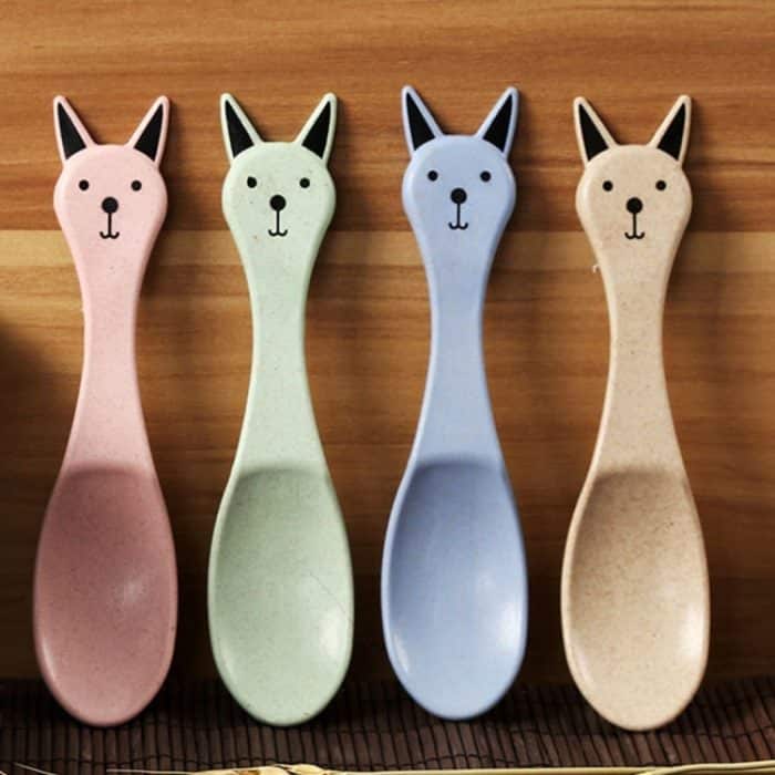 Balglam Baby Weizenstiel Material Schalen + Löffel Kit, zufällige Farb Lieferung – Bild 3