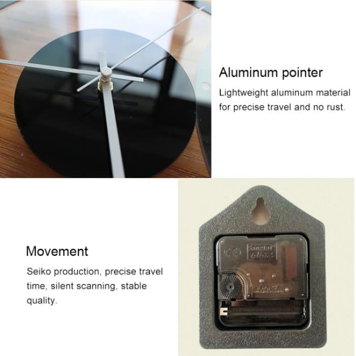 TM011 B Rundes Holzzifferblatt Transparente Wanduhr aus stummem Acryl – Bild 4