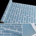 Mediterraner Ziegelstein Kreative 3D Steinziegeldekoration Tapetenaufkleber Schlafzimmer Wohnzimmerwand Wasserdichte Tapetenrolle, Größe: 45 x 1000 cm – Bild 3