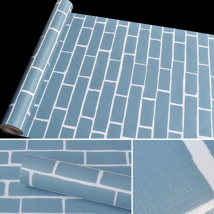 Mediterraner Ziegelstein Kreative 3D Steinziegeldekoration Tapetenaufkleber Schlafzimmer Wohnzimmerwand Wasserdichte Tapetenrolle, Größe: 45 x 1000 cm – Bild 3