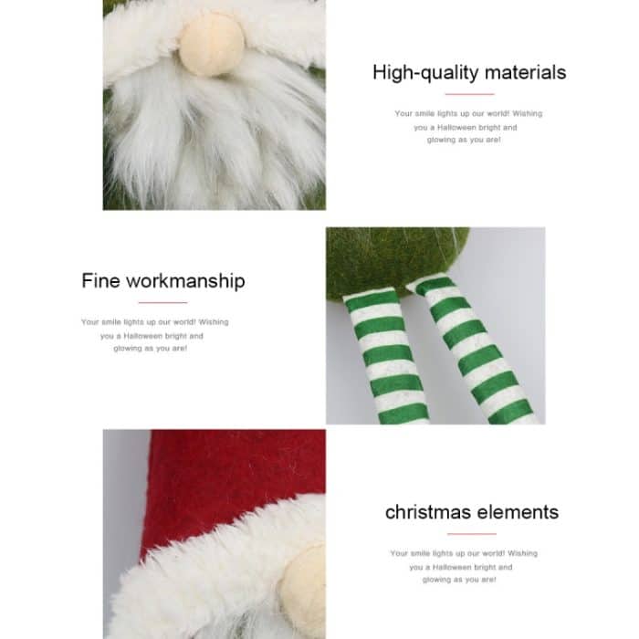 CX20218 Gesichtslose, langbeinige sitzende Puppe, Fensterdekoration, Weihnachtsdekoration – Bild 2