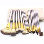 18-in-1 hochwertiges beige Beauty-Make-up-Pinsel-Set, Größe: 25 x 46 cm