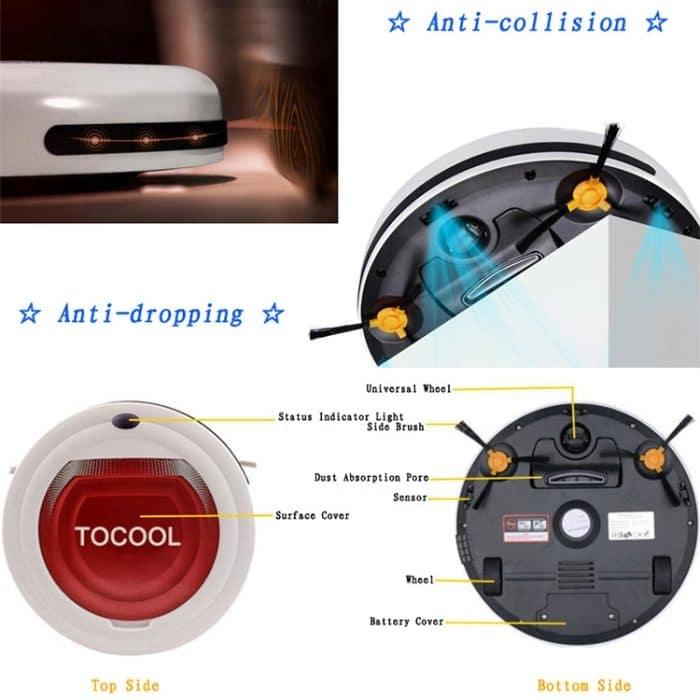 TOCOOL TC-350 Smart Staubsauger Haushaltskehrroboter mit Fernbedienung – Bild 5