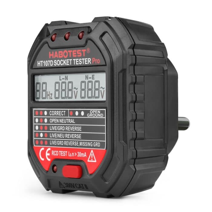HABOTEST HT107D Multifunktionaler Digitalanzeige-Steckdosentester, HT107D (US Plug), HT107D (UK Plug), HT107D (EU Plug) – Bild 2
