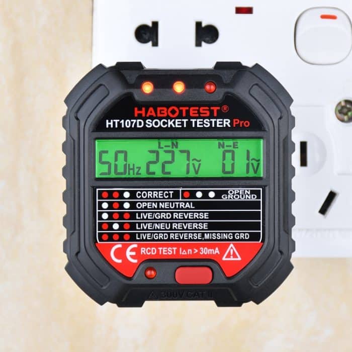 HABOTEST HT107D Multifunktionaler Digitalanzeige-Steckdosentester, HT107D (US Plug), HT107D (UK Plug), HT107D (EU Plug) – Bild 4